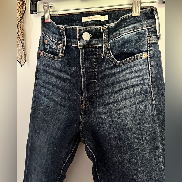 🤩👖 Levi’s Wedgie Skinny 25 women’s dark wash jeans worn once 👖🤩 denim - Picture 4 of 10